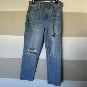 American Eagle Women’s High Rise Destroyed Mom Jeans - Size 12 Long/31W